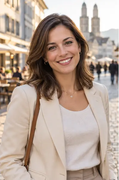 Frau bei einem Stadtbummel